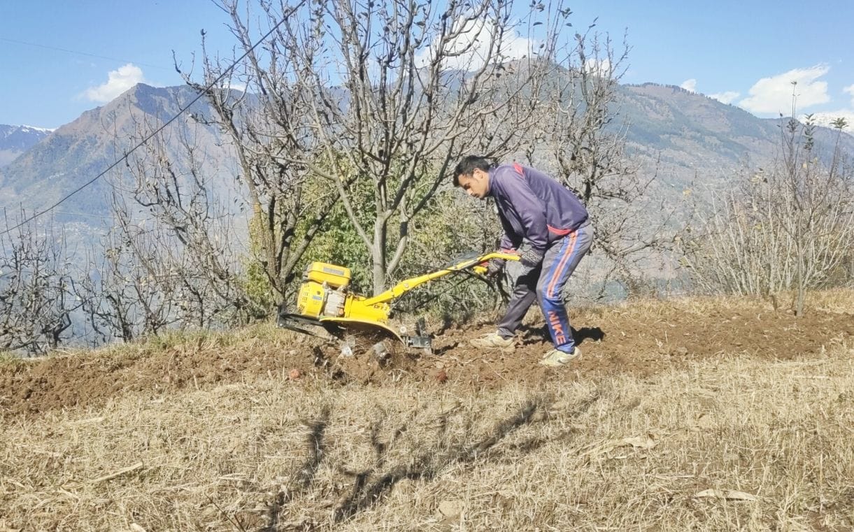 Farmers of Kullu started farming with power tiller leaving plow and oxen