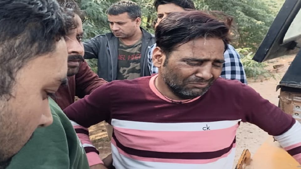 Kamal dead body lying in a ditch on Faridabad-Gurugram road police pulled it out after hard work