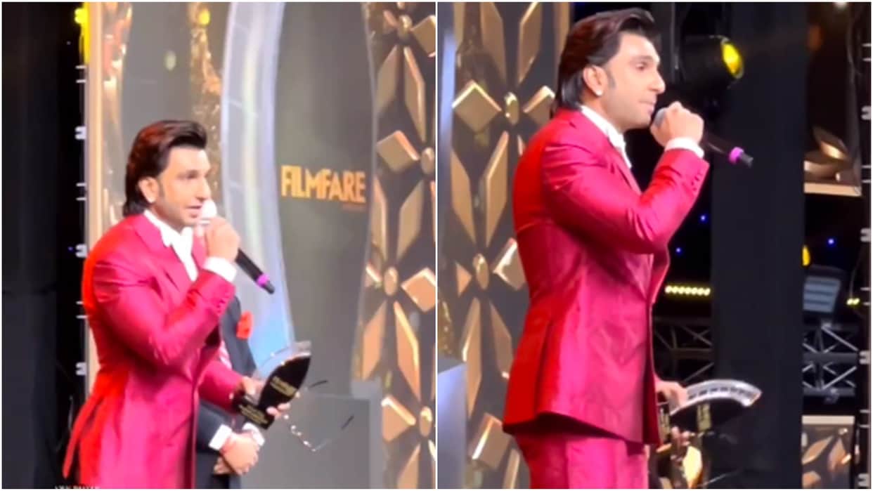 ranveer singh got emotional while recalling struggle days in filmfare middle east achievers night 2022