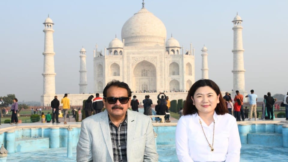 Mongolia Minister of State for Law B Solongo visited the Taj Mahal