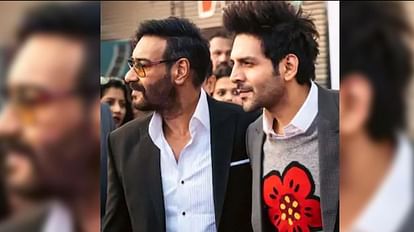 Bhool Bhulaiyaa 2 actor Kartik Aaryan share pic with drishyam 2 star ajay devgn from IFFI with catchy caption