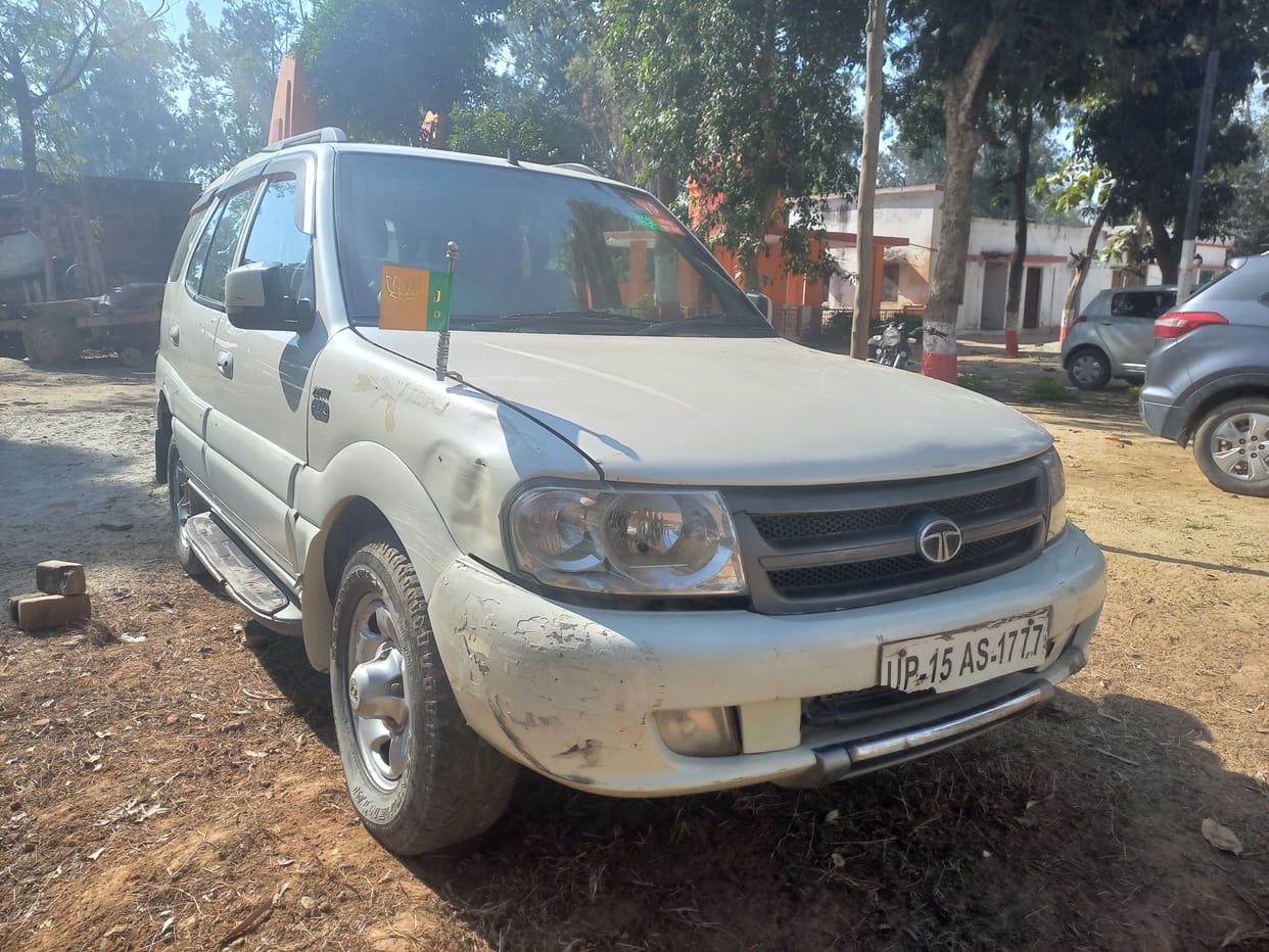 Police seized the vehicle with BJP flag