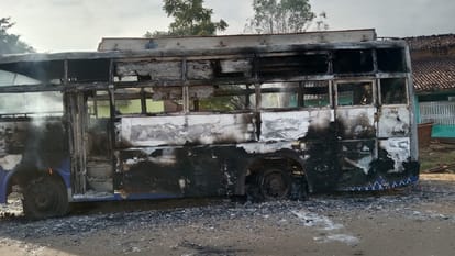 chhattisgarh naxalites set fire on mobile tower, bus, called bandh tomorrow