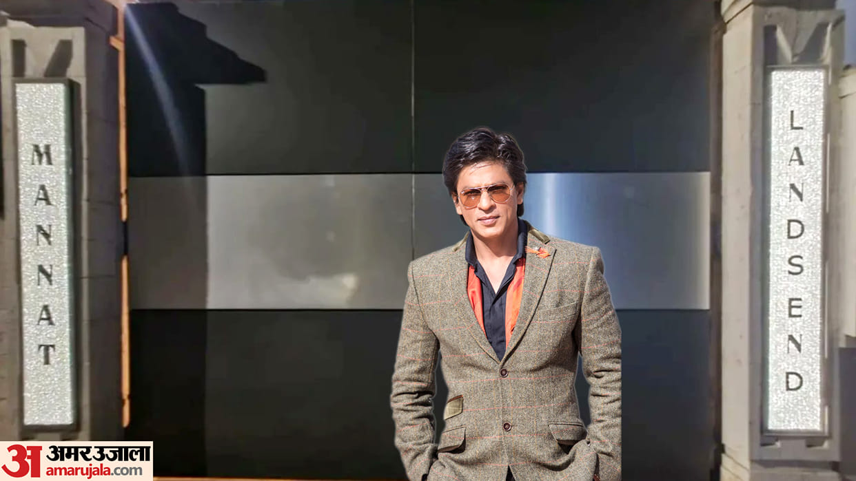 Shah Rukh Khan House Mannat New Diamond Studded Name Plate SRK Home changed look  Video viral on social media