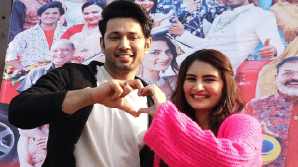 Sahil Anand and Vedika in agra for promotion of web series L Lag Gaye