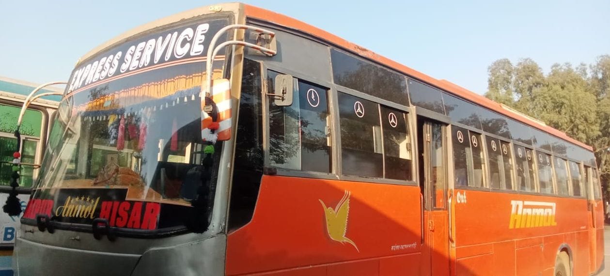Private bus was plying from Kotputli to Hisar without tax, permit and passing