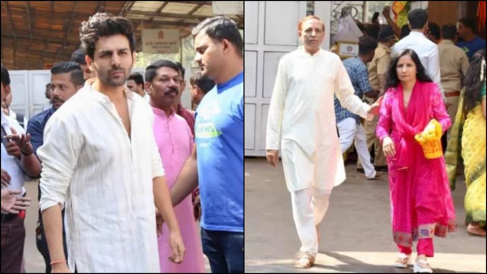 shehzada actor kartik aaryan visit siddhivinayak temple on his birthday photos viral on social media