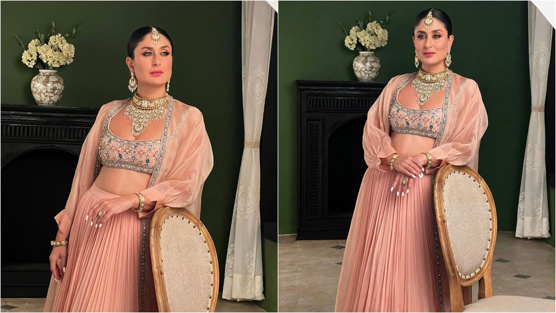 kareena kapoor ice blue lehenga perfect outfit for saheli ki shadi