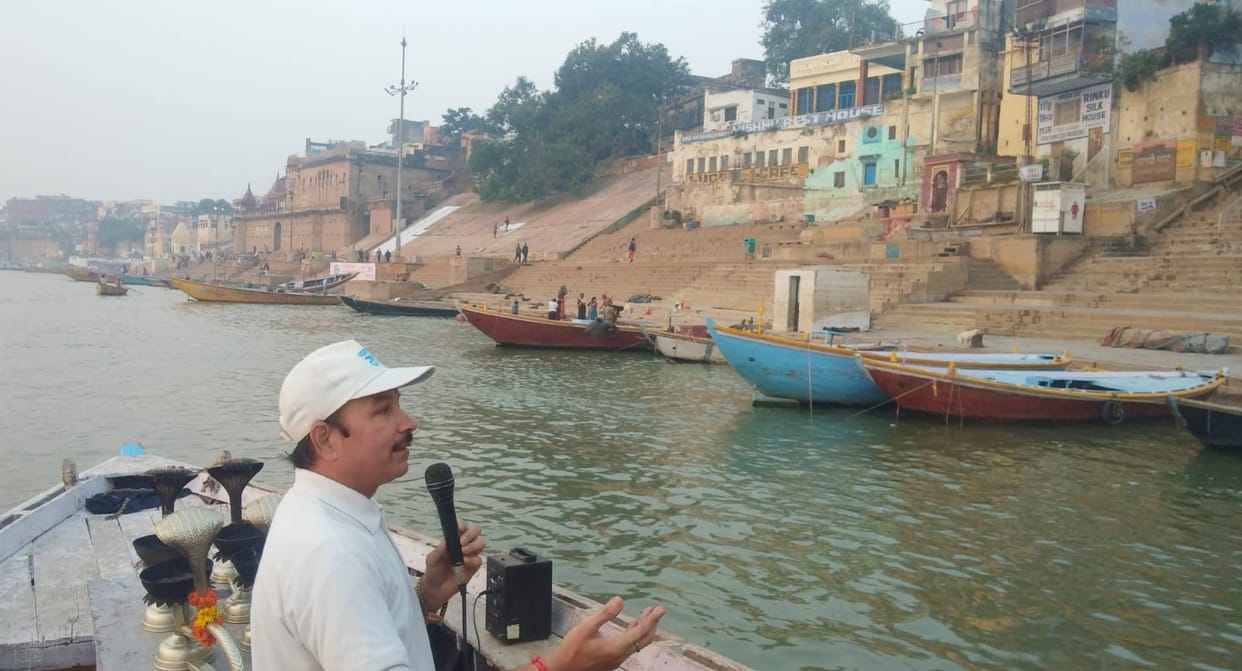 Namami Gange Jan Jagran Abhiyan Cleanliness awareness spread from Dashashwamedh to Shivala Ghat