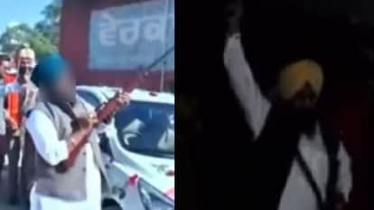 शादी समारोह में फायरिंग करता नंबरदार।