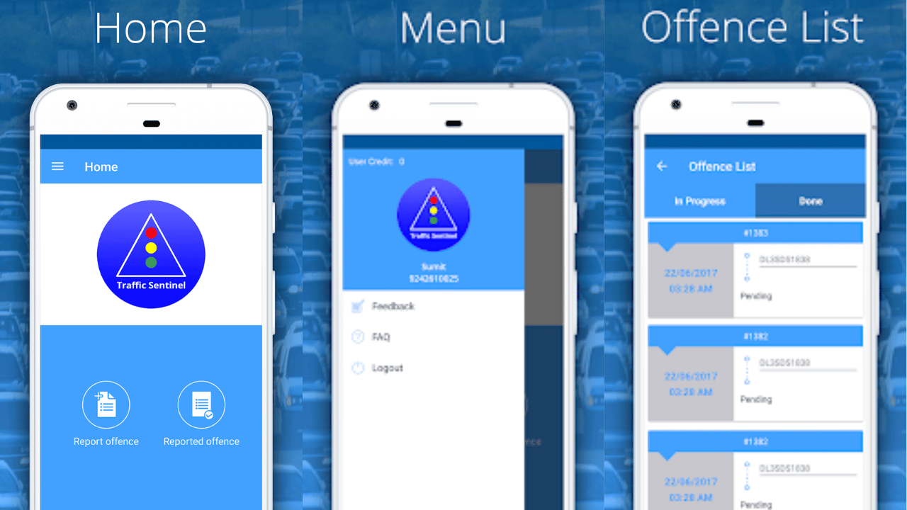 there are 14 types of traffic violations that can be reported through the traffic sentinal app by delhi traff