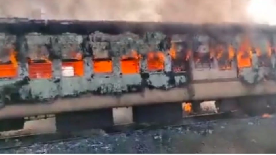 The Burning Train: Passenger train caught fire in Betul, three coaches gutted