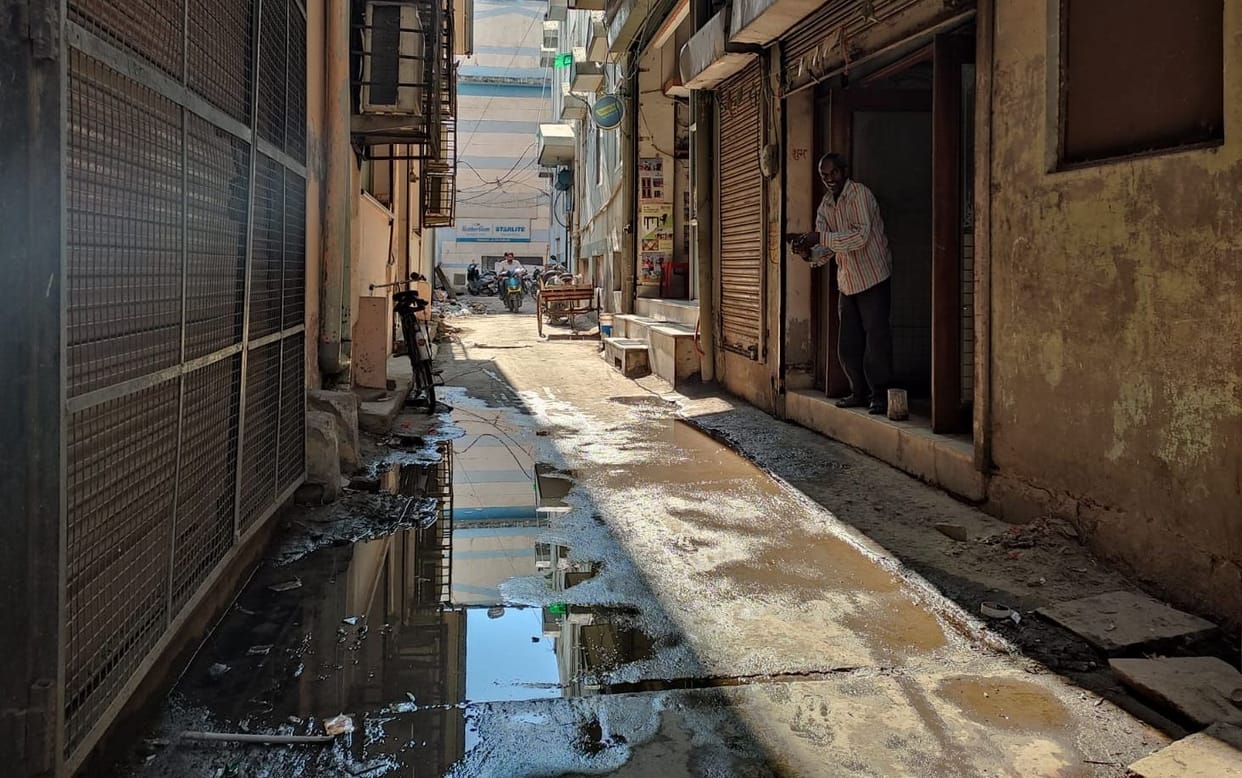 Contaminated water remains filled in the street, hearing is not happening despite repeated complaints