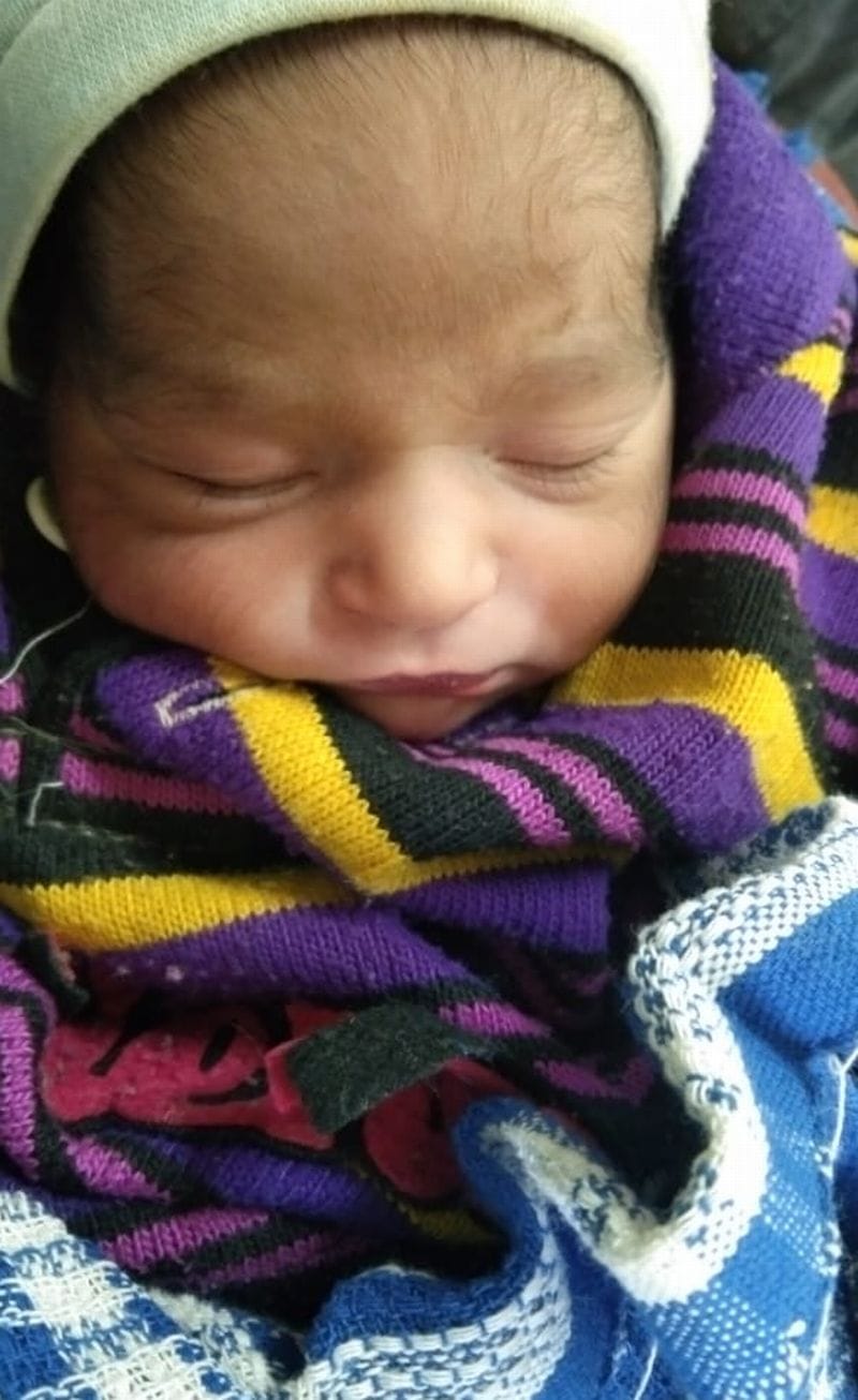 Newborn found lying in the field in village Ketha