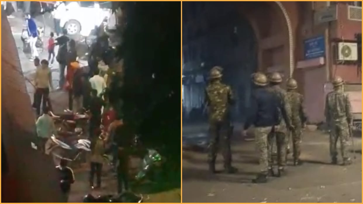 stone pelting between two sides in Jaipur