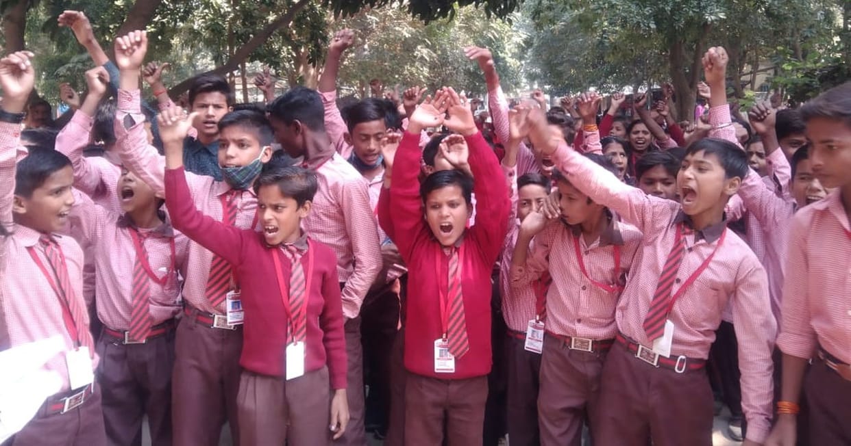 Demonstration against bullying of headmistress