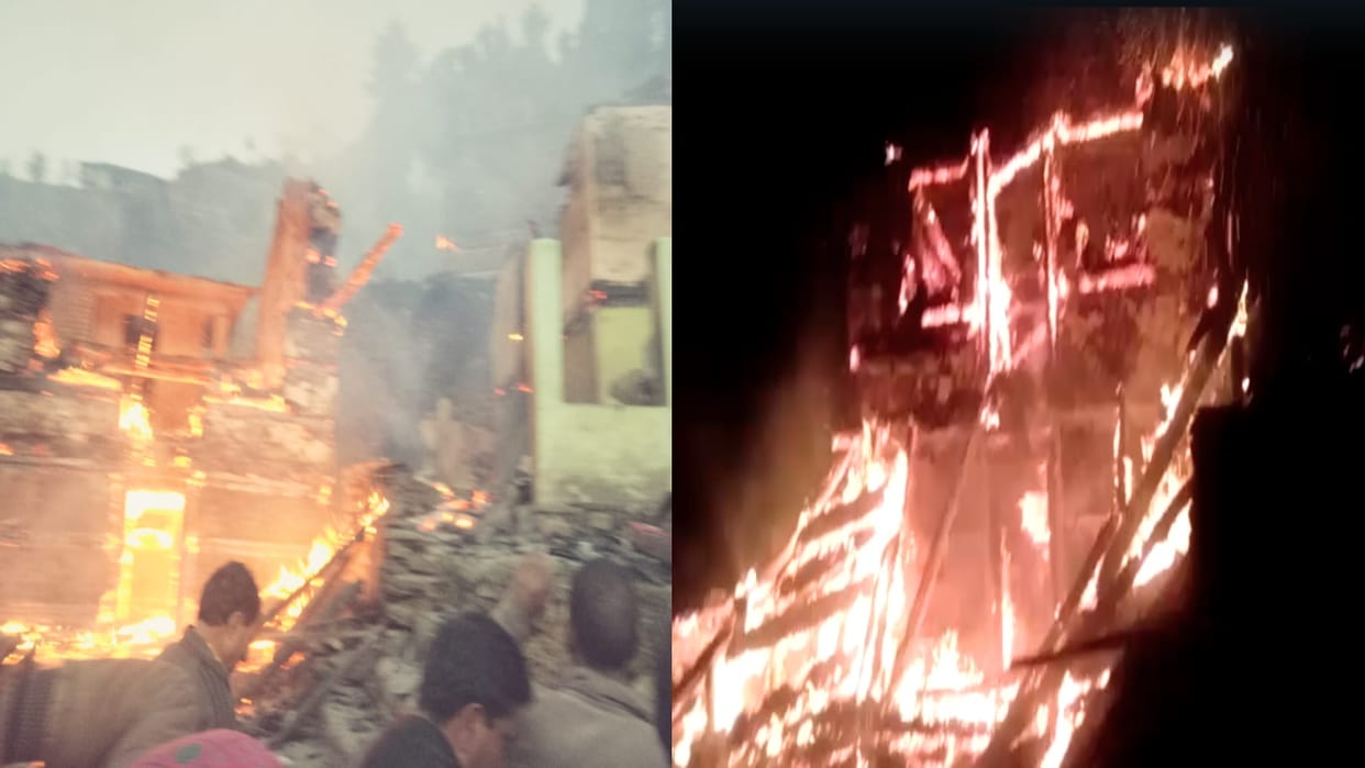 House and two cowsheds burnt to ashes due to fire in Burhada saraj mandi