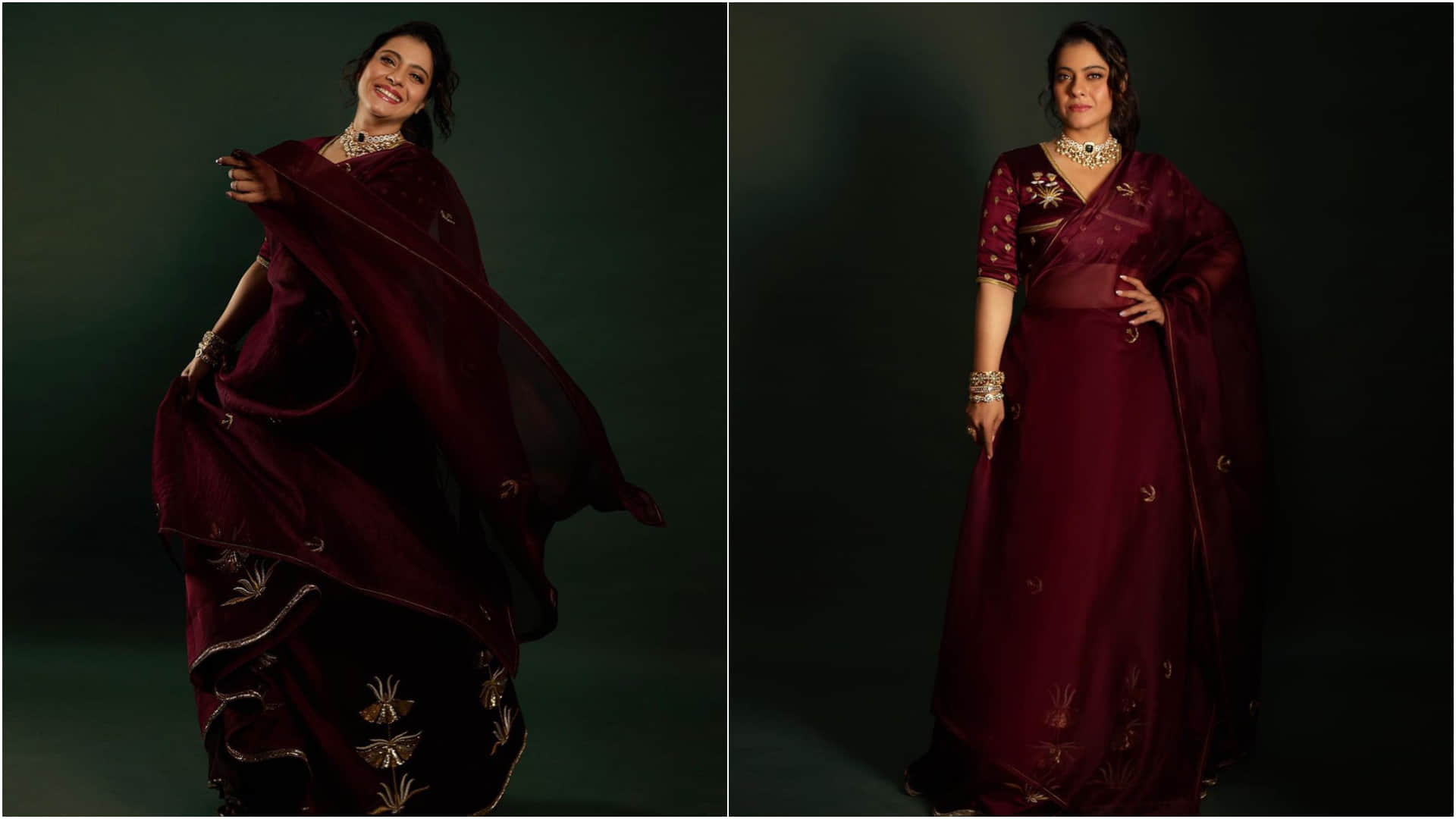kajol stunning look in saree