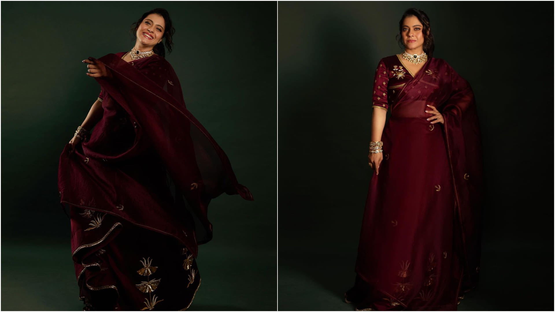 kajol stunning look in saree