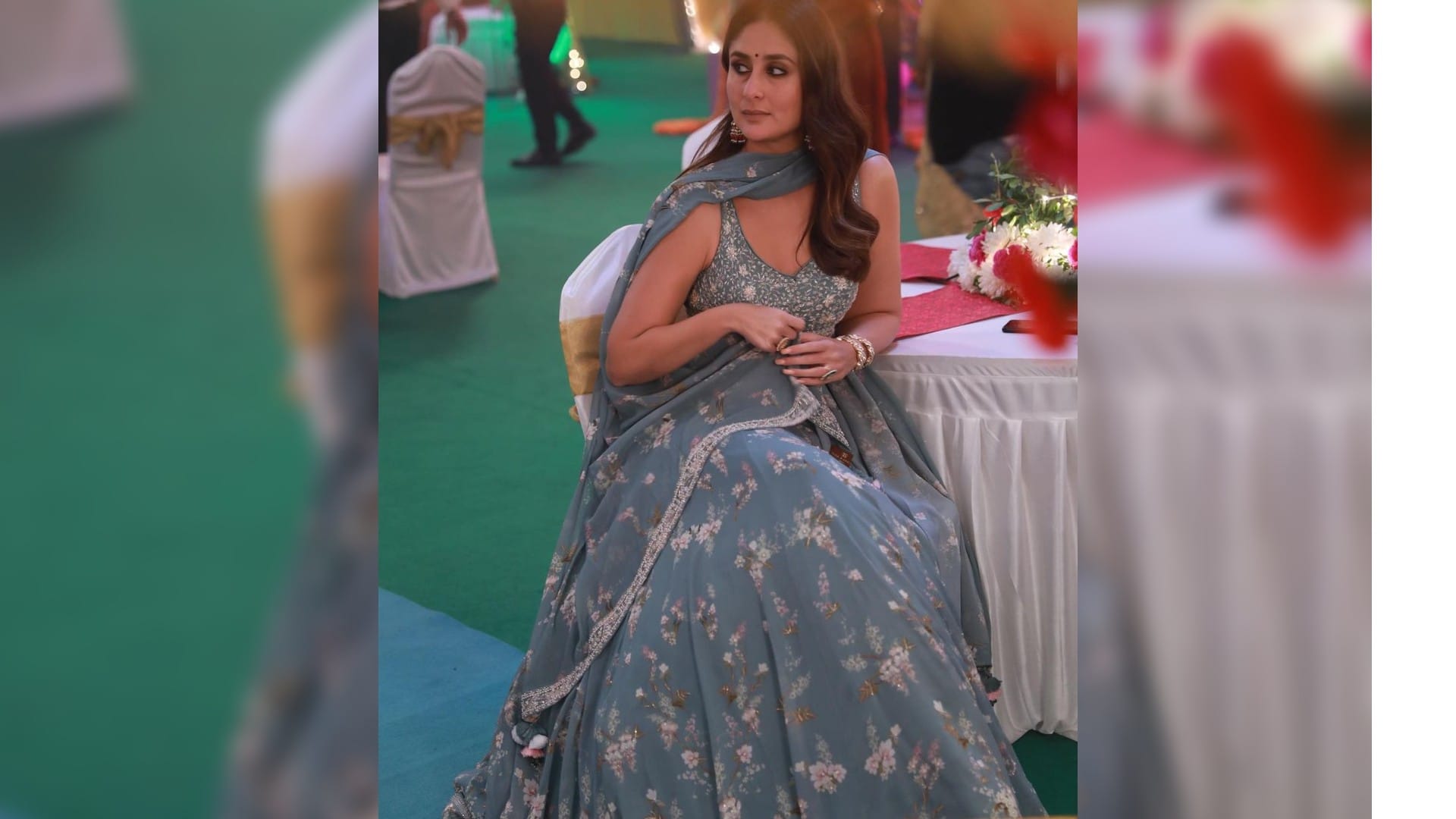 kareena kapoor ice blue lehenga perfect outfit for saheli ki shadi