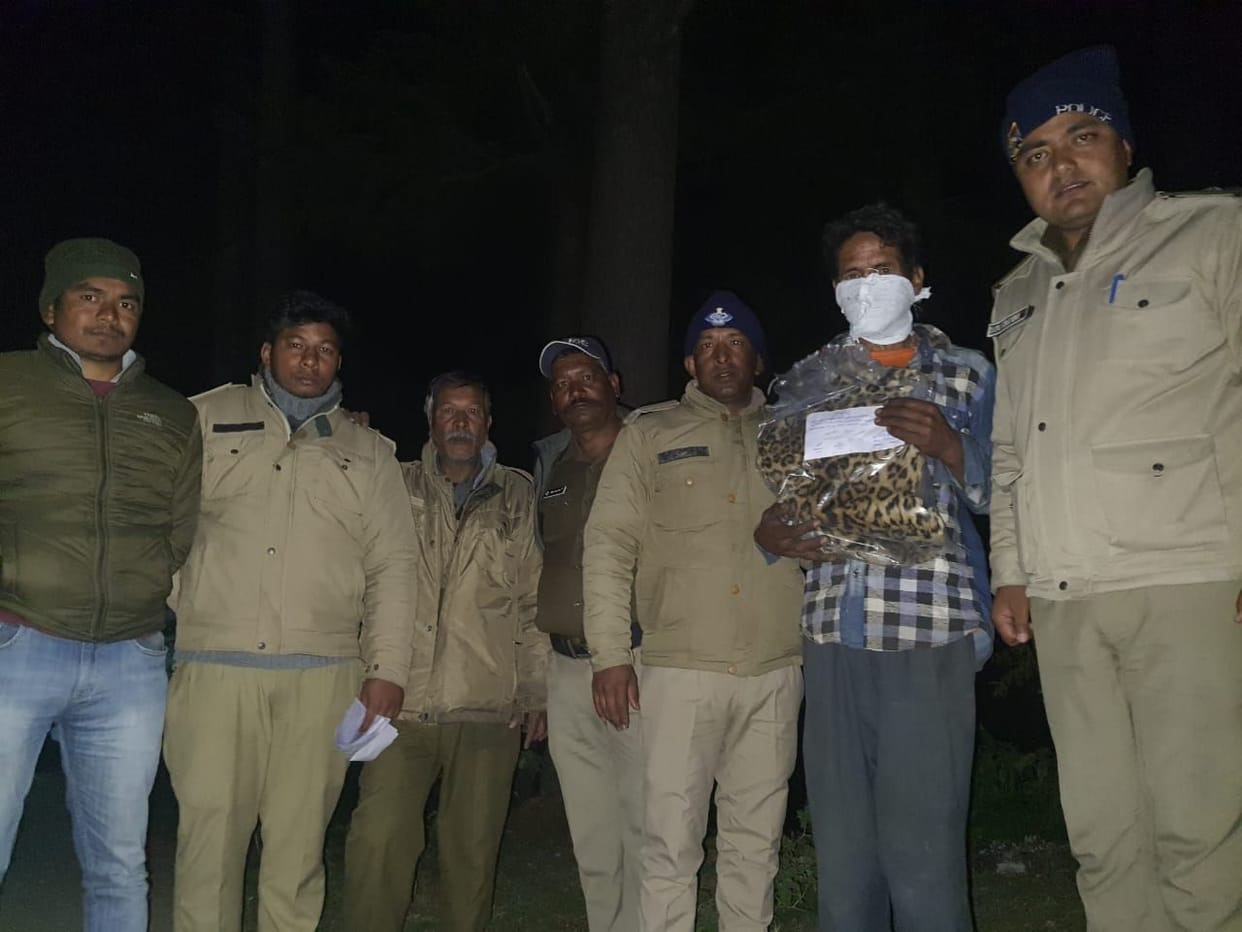 One arrested with leopard skin from Khetikhan area
