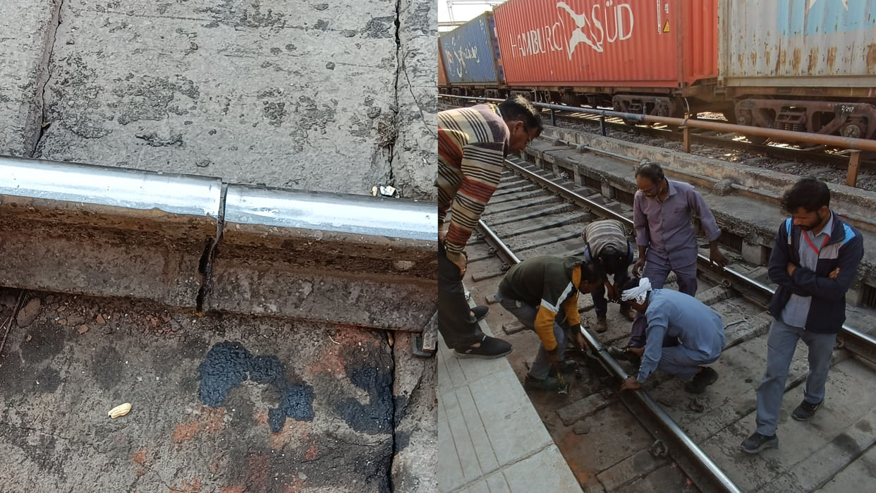 Bhiwani: Crack in the rail track, accident was averted due to technical staff of the railway