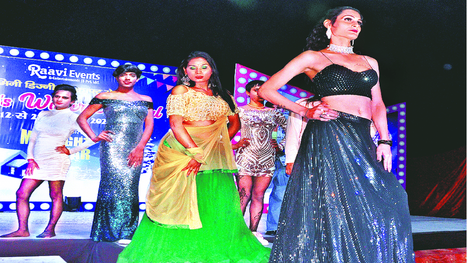 Transgenders walk the ramp at Agra Winter Carnival