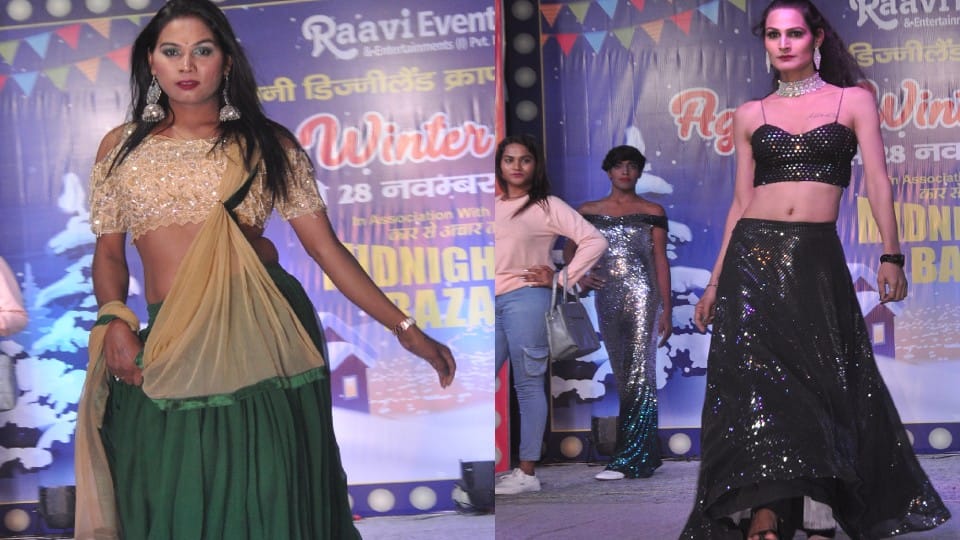 Transgenders walk the ramp at Agra Winter Carnival