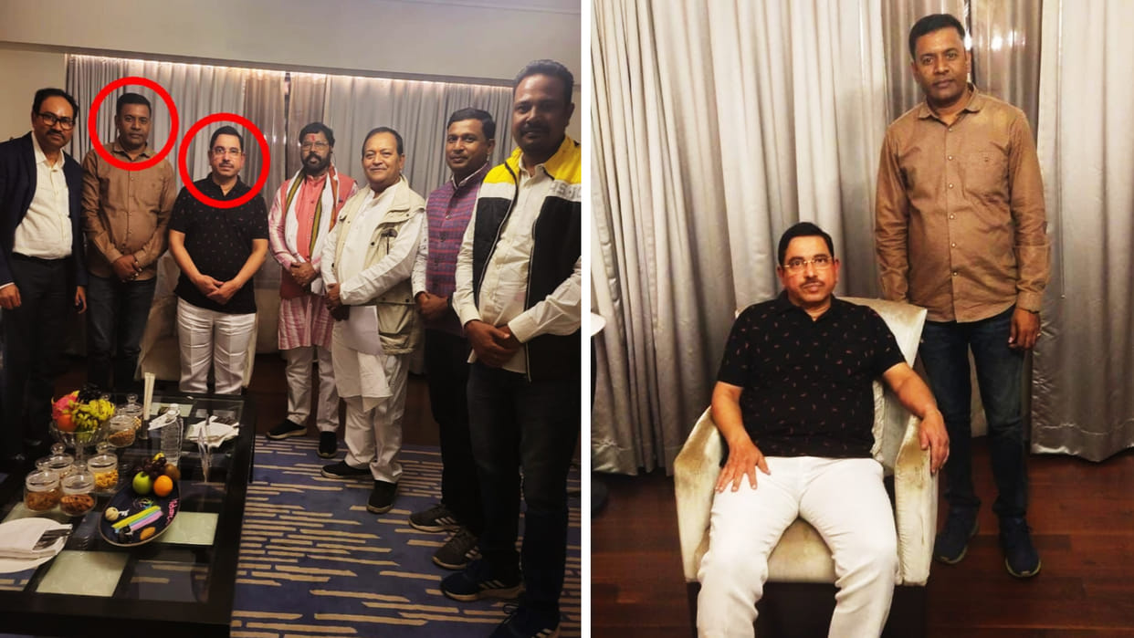 TMC leader abhishek banerjee points finger mafia minister nexus purported photo Prahlad Joshi