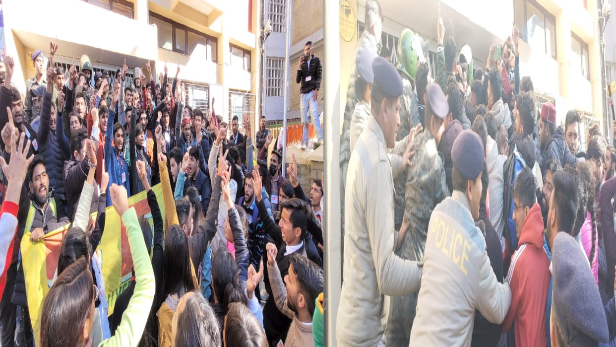 Demonstration across the himachal on poor results case, students security personnel clash in HPU