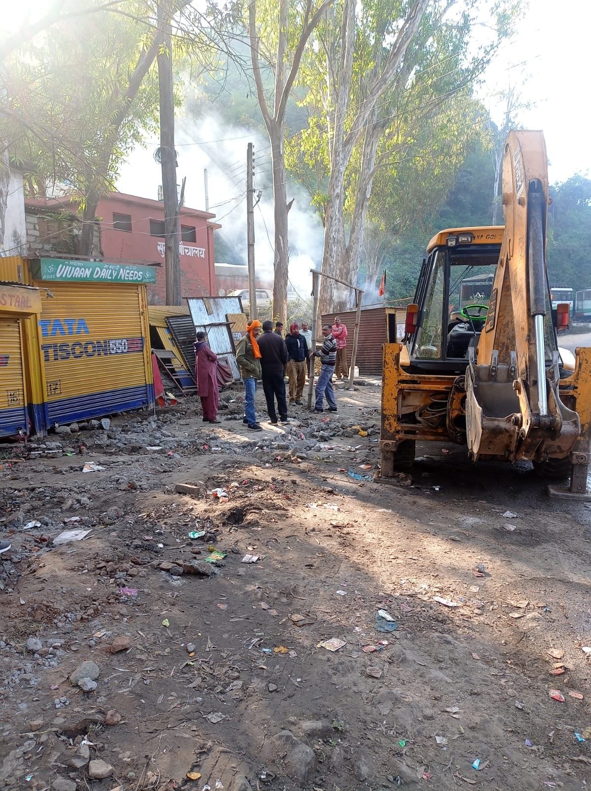 Administration removed illegal encroachment from highway side
