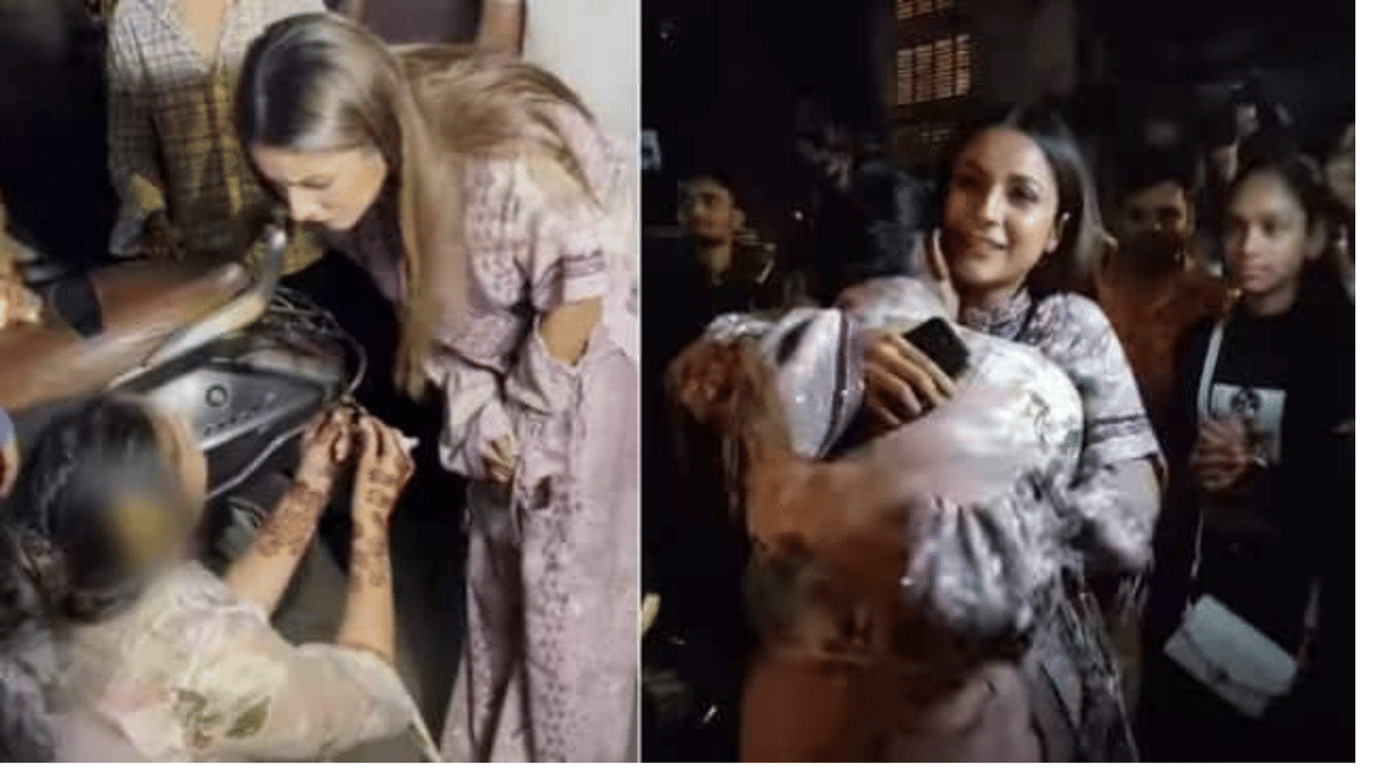 Shehnaaz Gill scolds her security guard from stopping her fan receives a gold bracelet video went viral