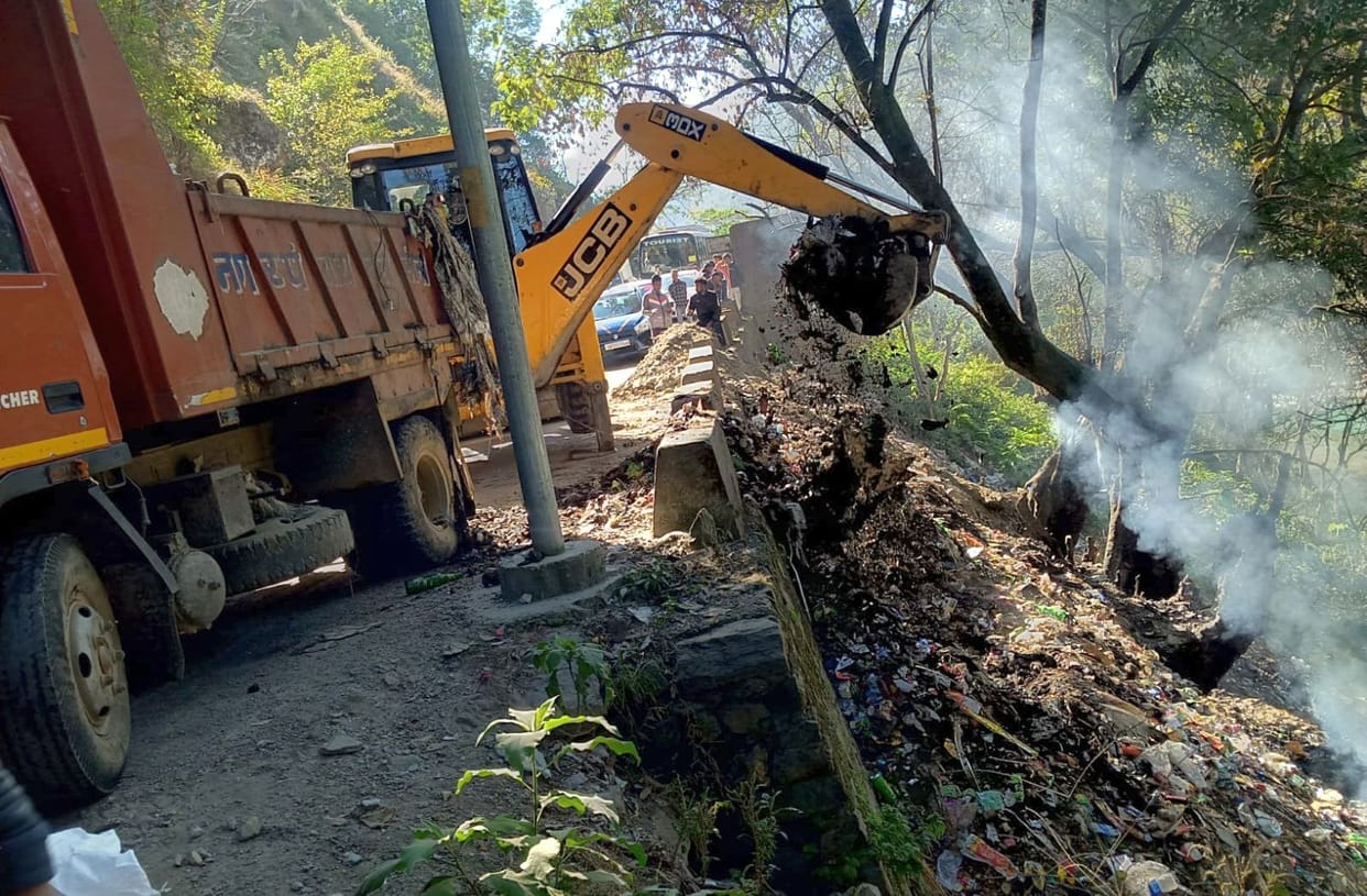 Garbage picked up after 15 years near the water stream in Thal