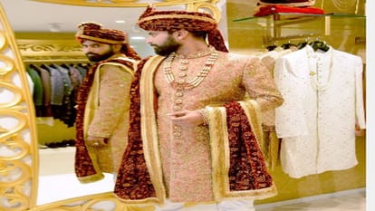 Bride's lehenga groom's sherwani color same The magic of shadow matching couple dresses in the wedding season