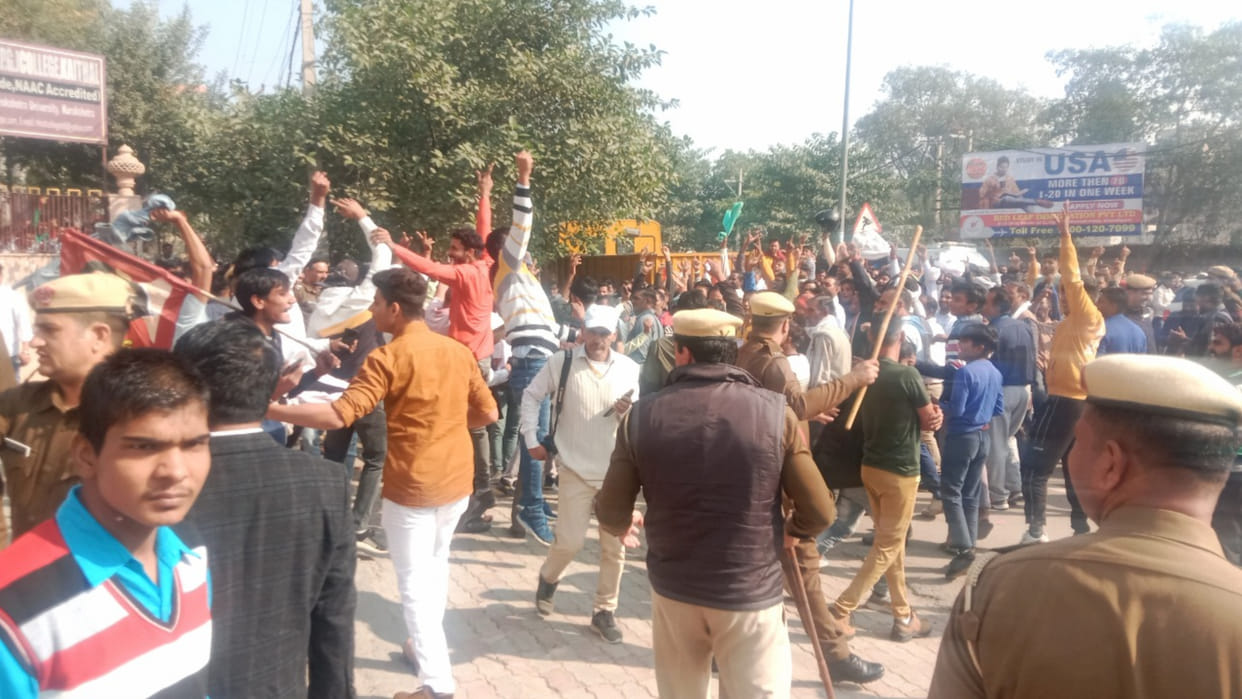 Controversy erupted when the police stopped DJ playing outside the counting center in Kaithal