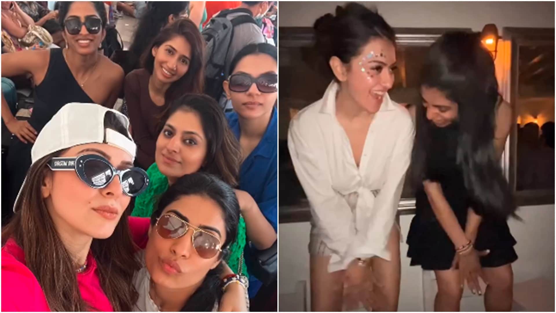 hansika motwani bachelorette party actress dance on streets with friends see photos
