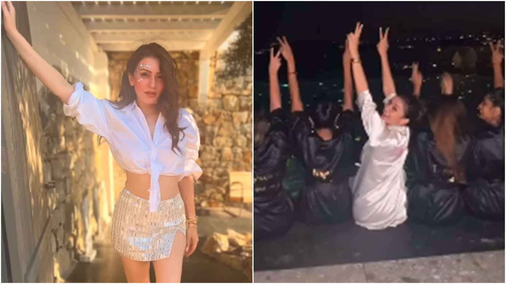 hansika motwani bachelorette party actress dance on streets with friends see photos