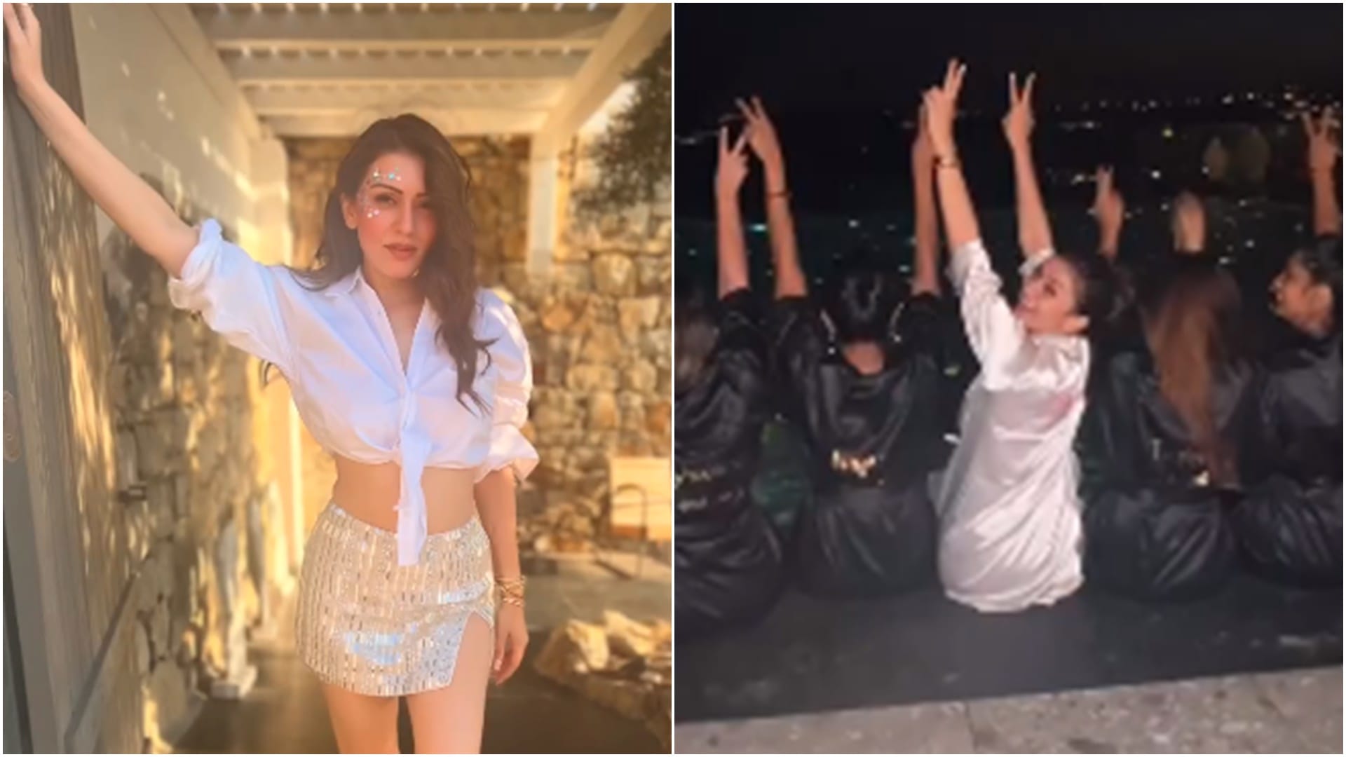hansika motwani bachelorette party actress dance on streets with friends see photos