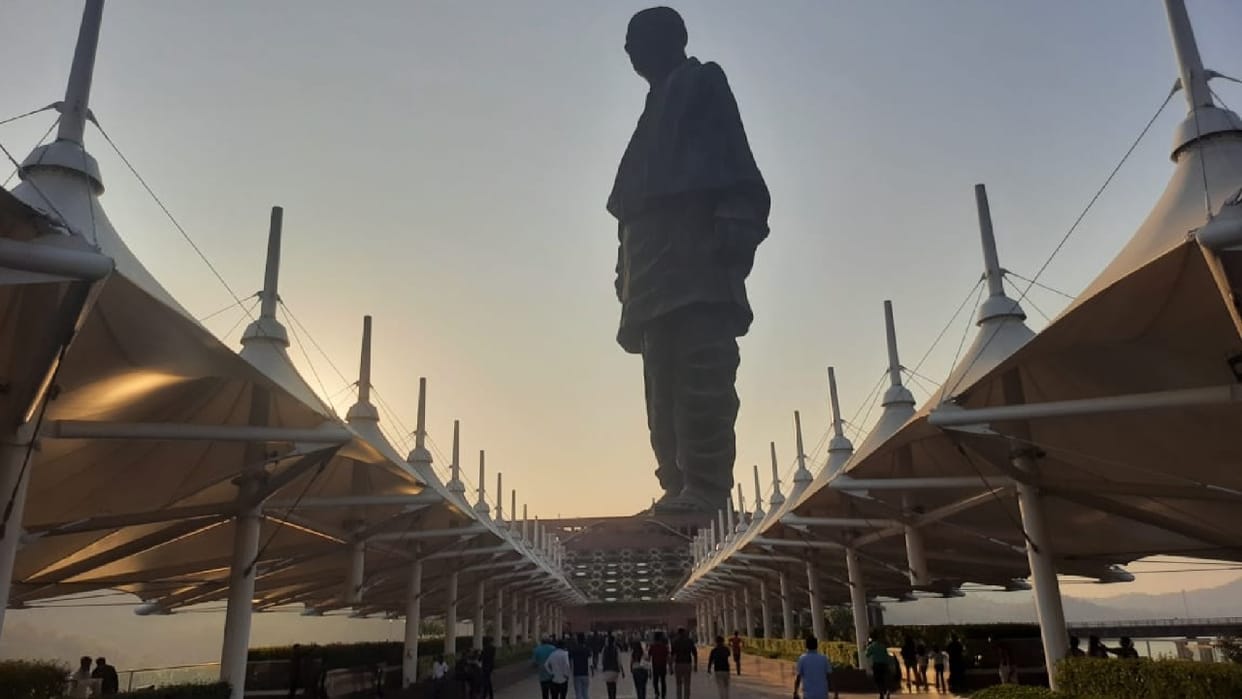 Gujrat Election statue of unity changing picture of Kevadia BJP trying to make presence among tribal voters