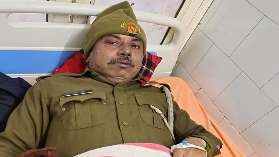 Ghaziabad accident Car crushed two policemen riding a bike