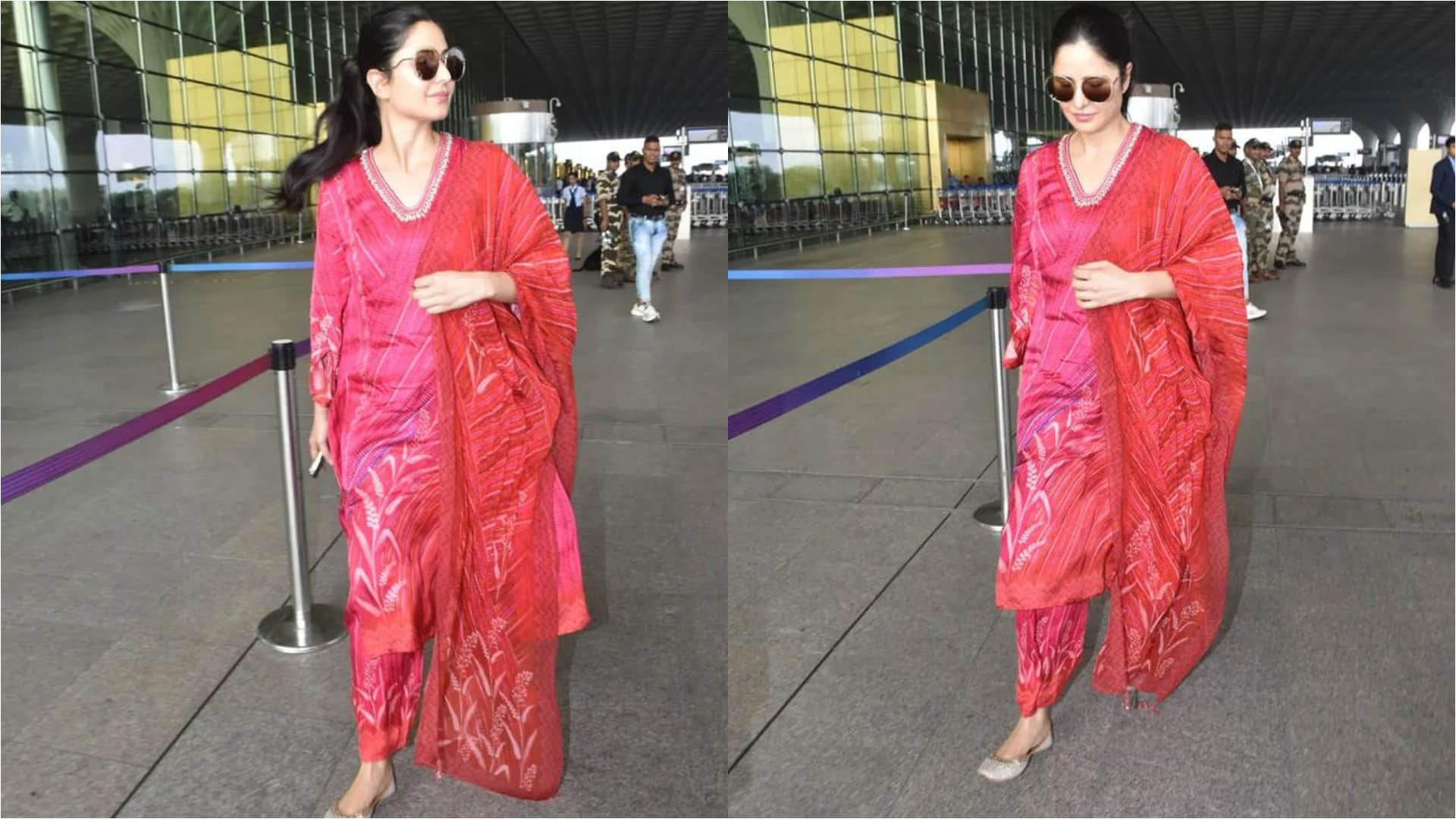 before first wedding anniversary katrina kaif get ready in grey blue saree for wedding