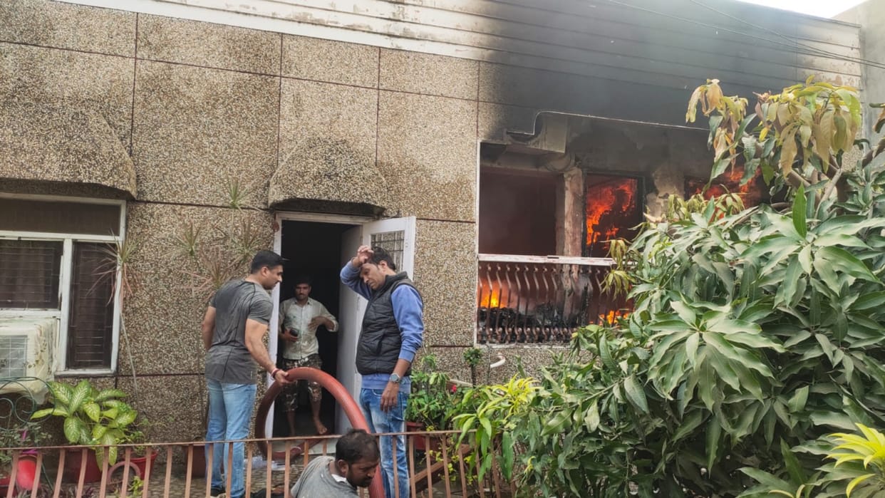 One woman died when a fire breaks out in a home in Vikas nagar in Lucknow.