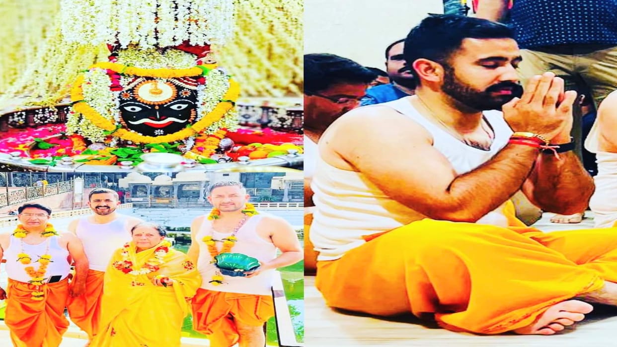 Pratibha and Vikramaditya Singh reached Mahakaleshwar temple Ujjain after joining Bharat Jodo Yatra