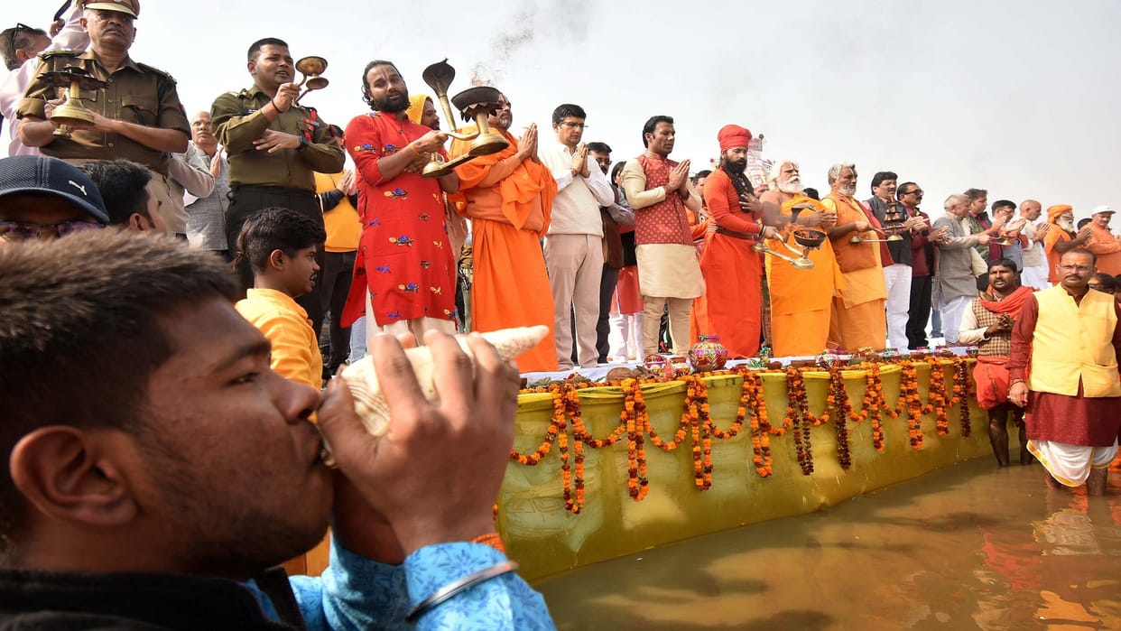 Bhoomi Pujan done for Magh Mela amid Vedic chants