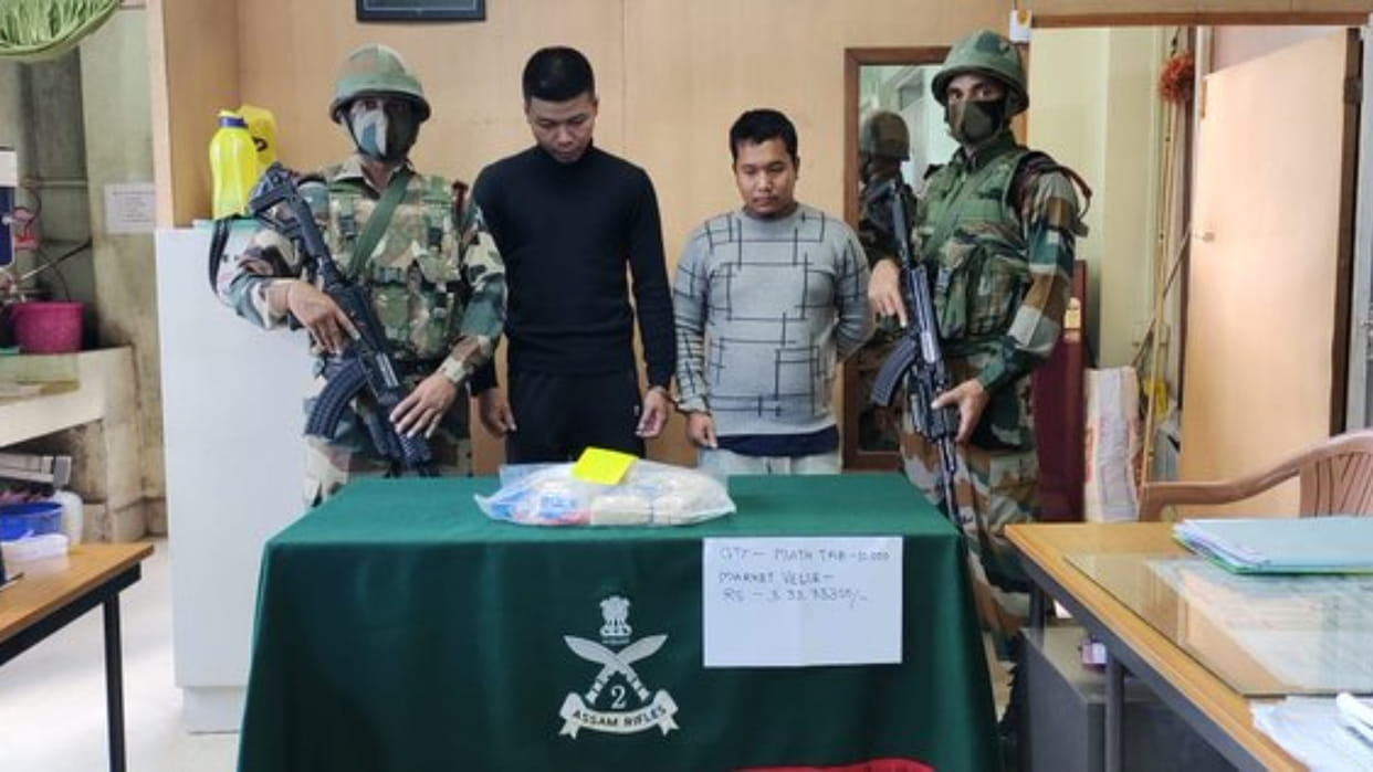 Assam Rifles Excise Narcotics Dept recovered Methamphetamine tablets worth Rs 3.33 crores in Aizawl