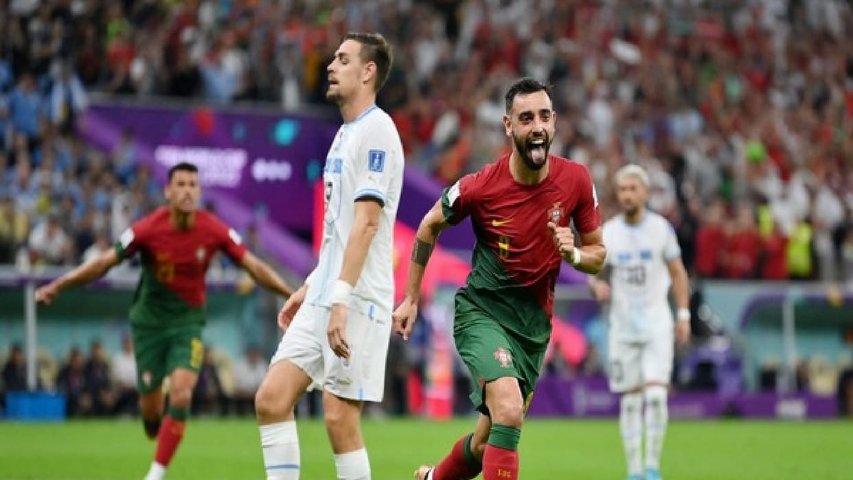 Portugal beats Uruguay by 2-0 in FIFA World Cup 2022 Group Match Bruno Fernandes scores twice