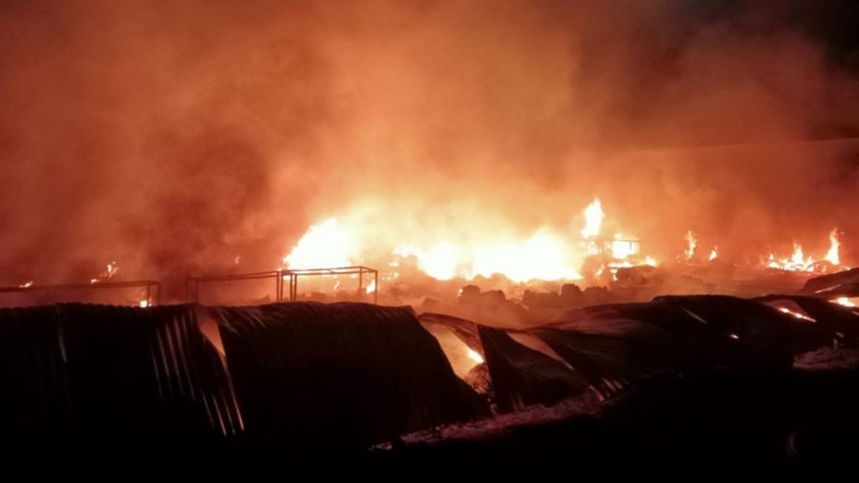 one shopkeeper burnt alive due to fire caught in woolen market of Bikaner