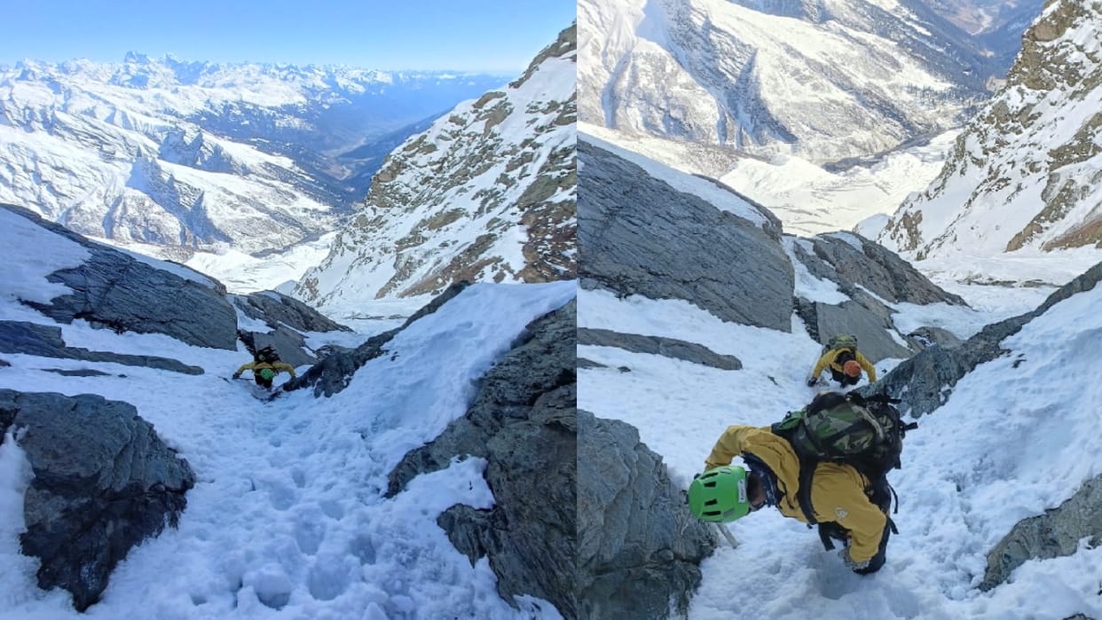 Trench of glacier became a Obstacle in the search operation of mountaineer