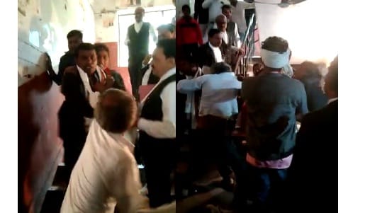 Couple clashed in Orai court premises, both fiercely ran shoes and slippers