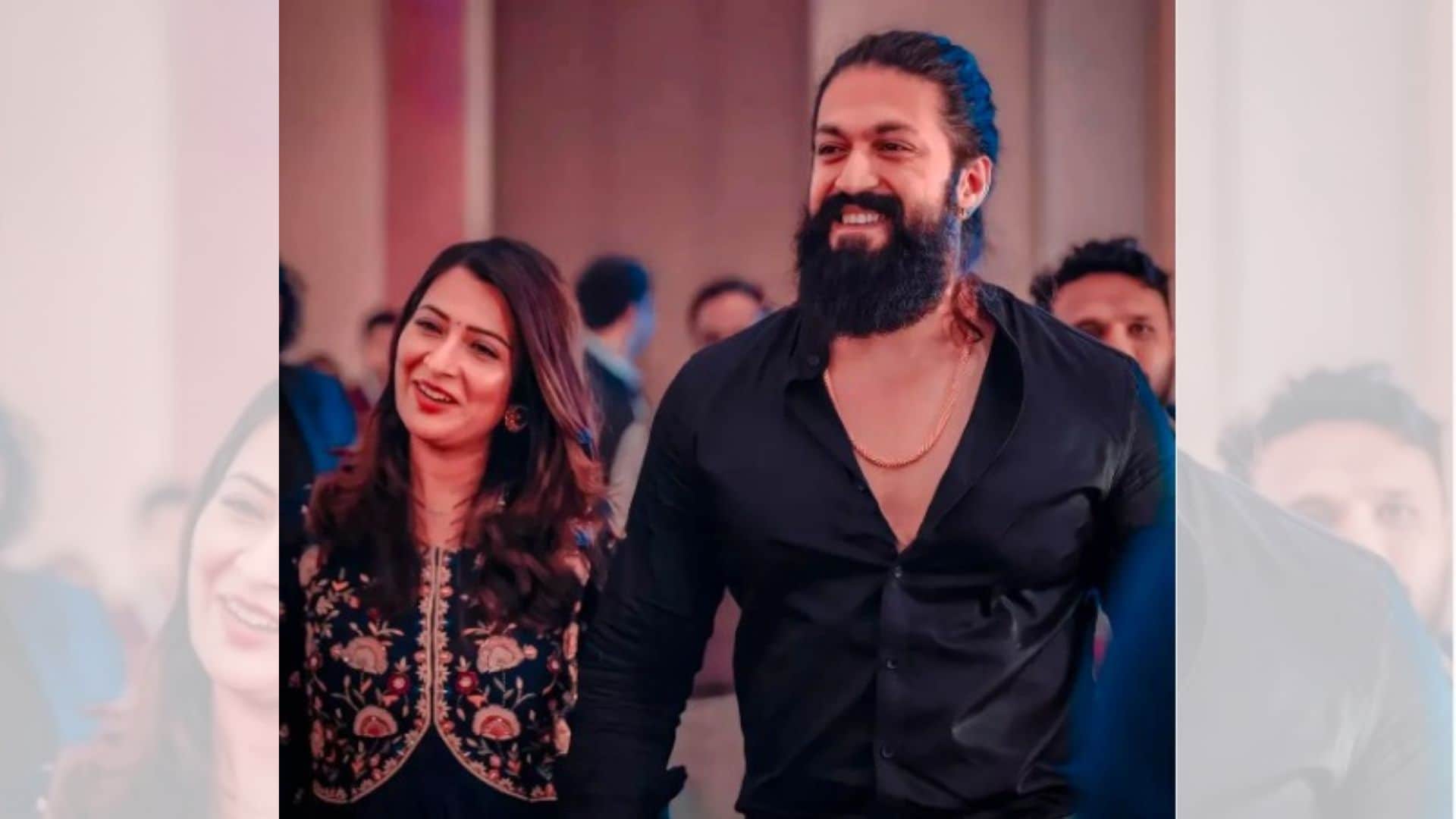 KGF fame Yash and wife Radhika Pandit attends Aditi Prabhudeva wedding reception photos viral